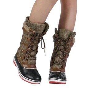 Dream Pairs Women Waterproof Snow Boots Winter Warm Snow Faux Fur Lined Size 8